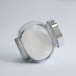 Labeled glass bottle of Acrylates/Beheneth-25 Methacrylate Copolymer white powder
