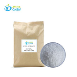 25kg neutral packaged EGDS Glycol Distearate, with White flake EGDS Glycol Distearate placed in a small bowl beside it