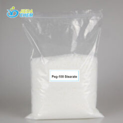Cream colored waxy solid PEG-100 Stearate packed in transparent bags