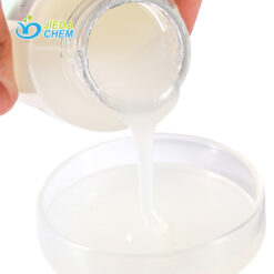 White paste Peg-40 Hydrogenated Castor Oil poured from small bottles