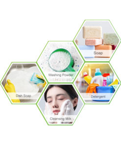 SLES (Sodium Laureth Sulfate) used in shampoo, body wash, laundry detergent, and household cleaners, showing foam and cleaning effects