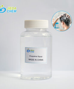 Transparent liquid Propylene Glycol in small bottles