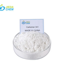 The white powder Carbomer 341 placed in a small bowl