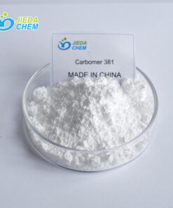 The white powder Carbomer 381 placed in a small bowl