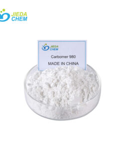 The white powder Carbomer 980 placed in a small bowl