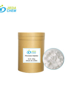 25kg neutral drum Piroctone Olamine, with white powder Piroctone Olamine beside it