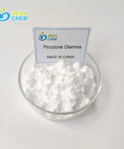 White powder Piroctone Olamine in a small bowl