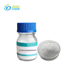 High purity Hydroxyacetophenone white crystals/powder close-up, cosmetic and pharmaceutical grade
