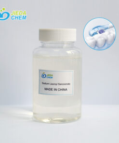 The transparent liquid Sodium lauroyl sarcosinate placed ina small bottle