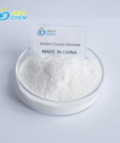 White powdered Sodium Cocoyl Glycinate in labeled plate