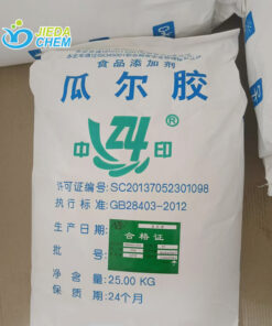 25kg woven bag of Guar Gum powder in a warehouse