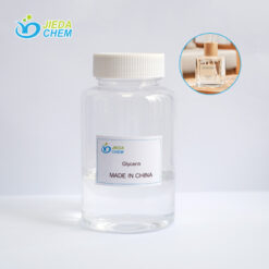 The transparent liquid Glycerin in a small bottle