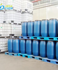 A warehouse with palletized IBC totes of Caprylyl Glycol (1,2-Octanediol)
