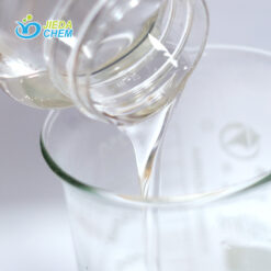 The colorless liquid Cetyl PEG/PPG-10/1 Dimethicone poured out from the small bottle