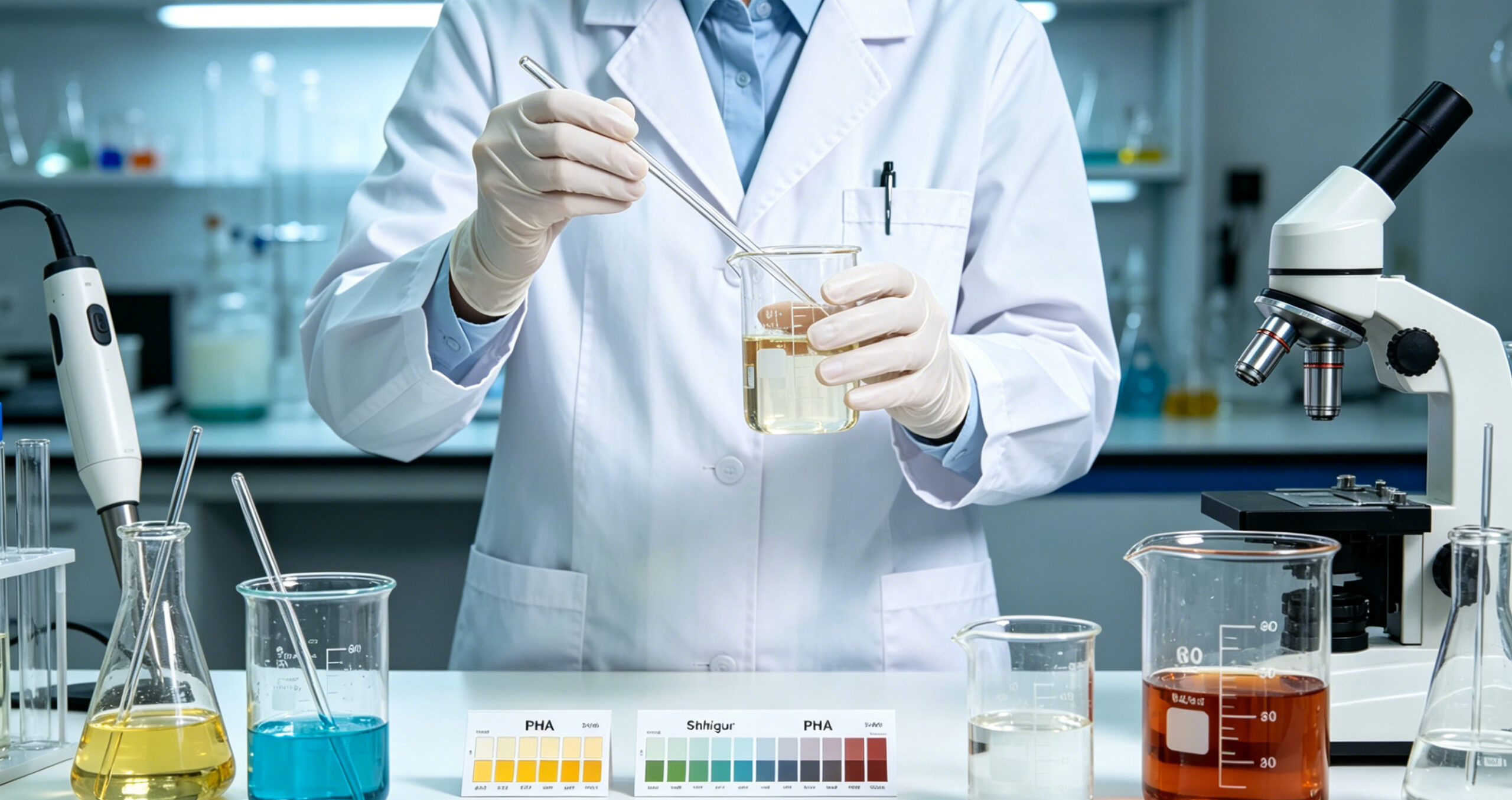 mage of researchers developing shampoo in the laboratory