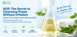 Sodium C14-16 Alpha-Olefin Sulfonate AOS, modern mild surfactant with rich foaming, effective degreasing for natural DIY shampoo and body wash, Jieda Chem